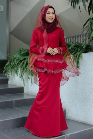 Peplum Safiera Maroon