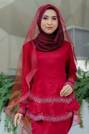 Peplum Safiera Maroon