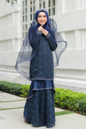 Kurung Qayra Navy Blue