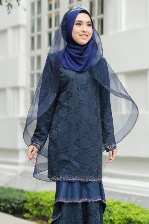 Kurung Qayra Navy Blue