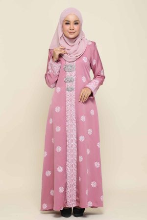 Jubah Songket Dusty Pink