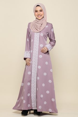 Jubah Songket Dusty Purple