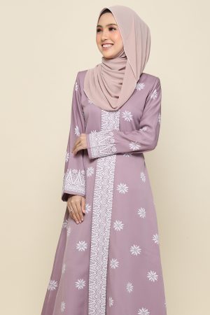 Jubah Songket Dusty Purple