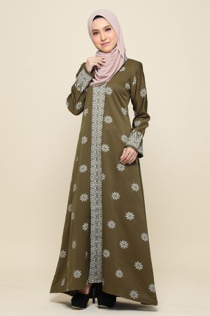 Jubah Songket Olive Green