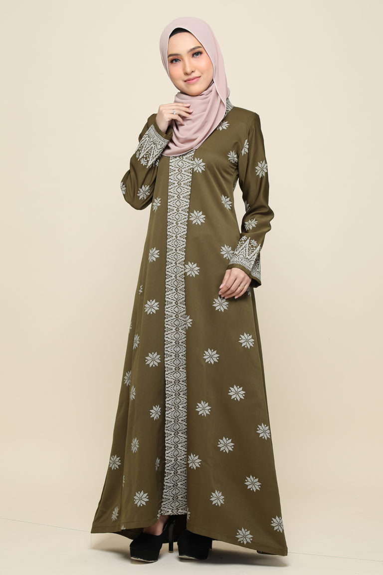 jubah olive green