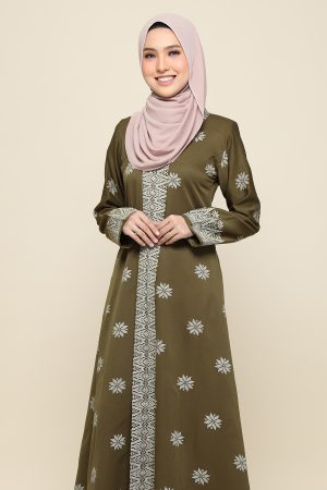 Jubah Songket Olive Green