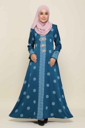 Jubah Songket Teal Blue