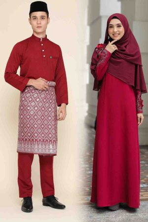 Set Couple Diyana Maroon