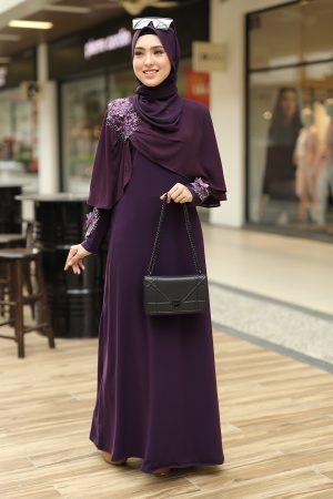 Jubah Diyana Dark Purple