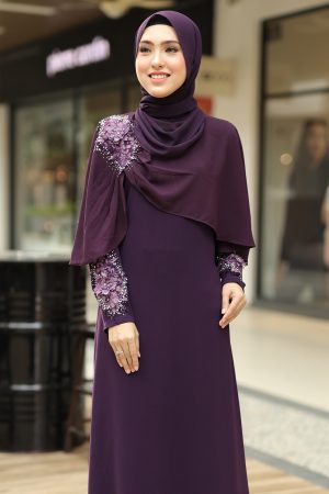 Jubah Diyana Dark Purple