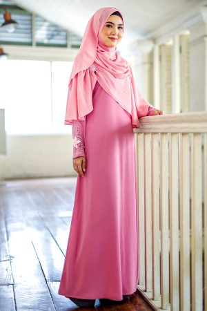 Jubah Diyana Dusty Pink