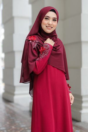 Jubah Diyana Maroon