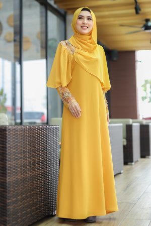 Jubah Diyana Mustard