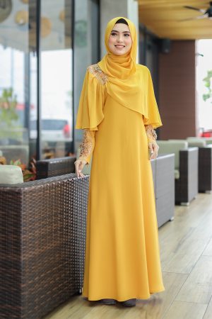 Jubah Diyana Mustard