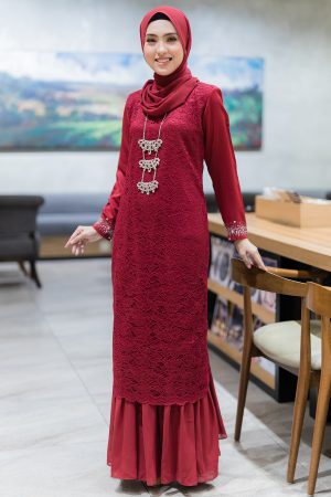 Dress Heliza Maroon