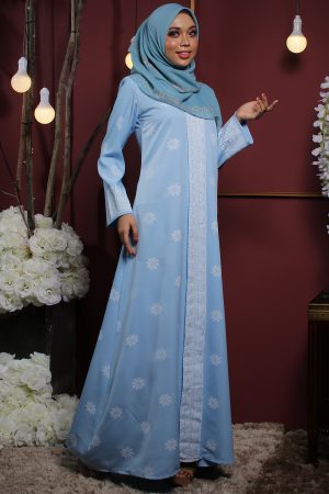 Jubah Songket Baby Blue