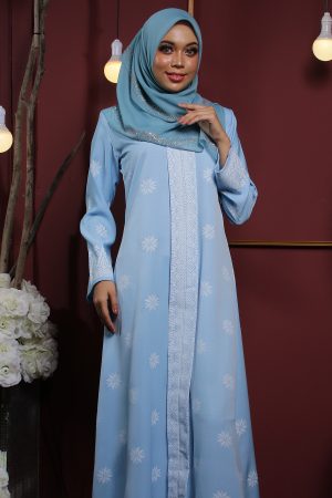 Jubah Songket Baby Blue