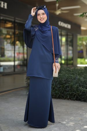 Kurung Aaira Navy Blue