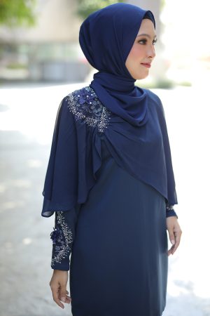 Kurung Aaira Navy Blue