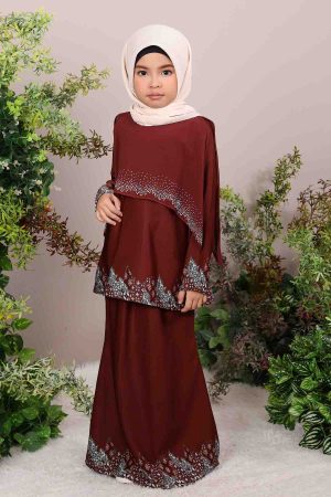 Kurung Seroja Kids Dark Brown