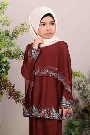 Kurung Seroja Kids Dark Brown