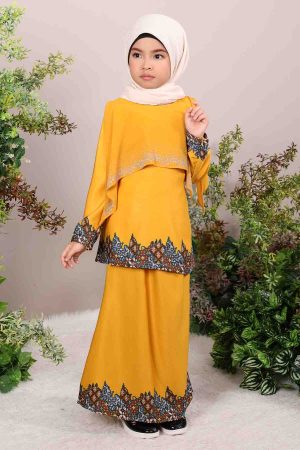 Kurung Seroja Kids Mustard