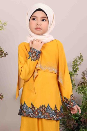 Kurung Seroja Kids Mustard