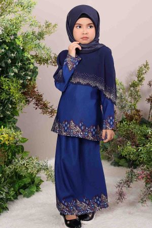 Kurung Seroja Kids Navy Blue