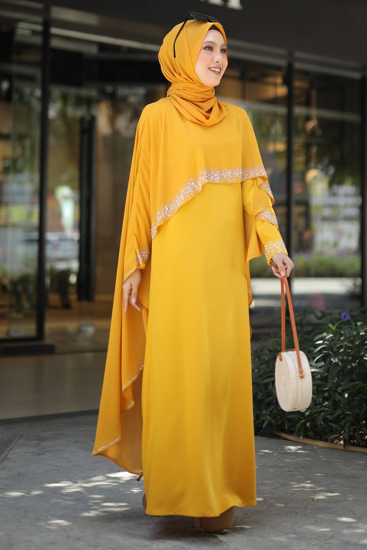 Jubah Ratu Arab Mustard - Habibi