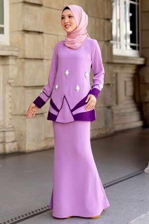 Kurung Nedeera Purple Lilac