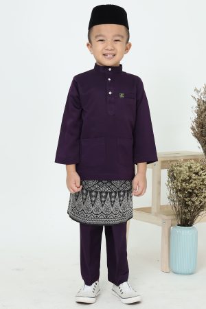 Baju Melayu Kids Dark Purple