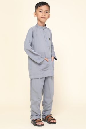 Baju Melayu Kids Grey