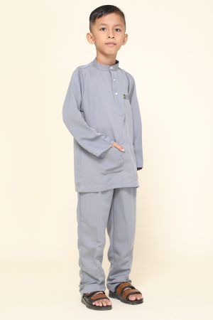 Baju Melayu Kids Grey