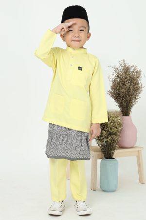 Baju Melayu Kids Soft Yellow