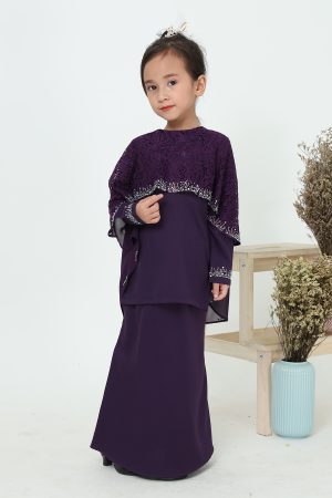 Kurung Meleana Kids Dark Purple