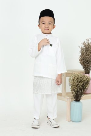 Baju Melayu Kids Off White