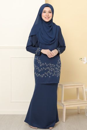 Kurung Airis Navy Blue