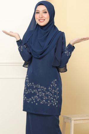 Kurung Airis Navy Blue