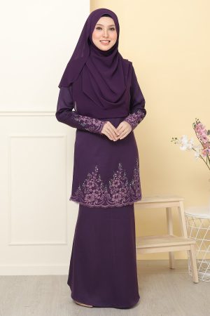 Kurung Alina Dark Purple