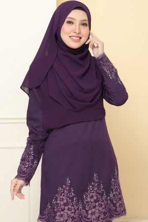 Kurung Alina Dark Purple