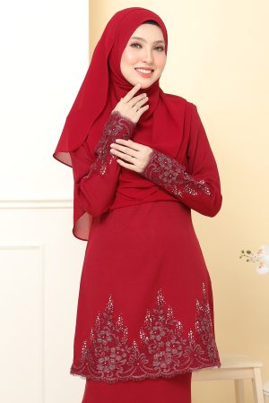 Kurung Alina Maroon