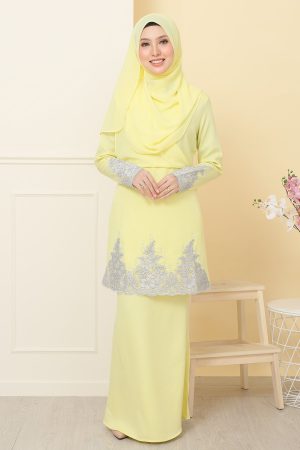 Kurung Alina Soft Yellow