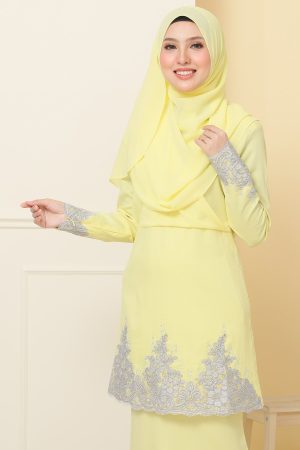 Kurung Alina Soft Yellow