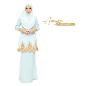 Kurung Amayra Off White Lace Gold