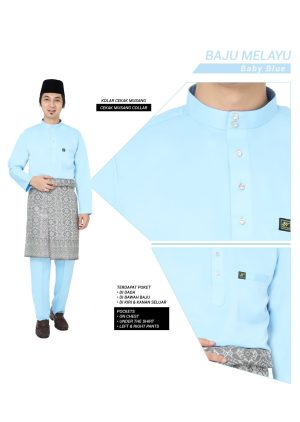 Set- Baju Melayu Al-Habib Baby Blue