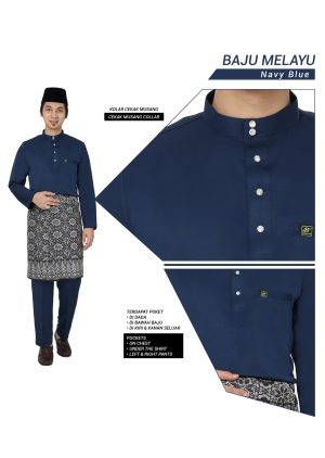 Set- Baju Melayu Al-Habib Navy Blue