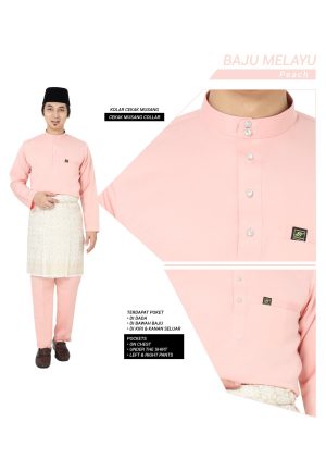 Set- Baju Melayu Al-Habib Peach