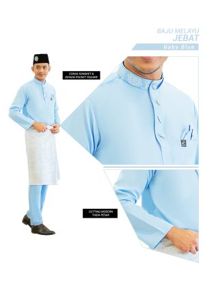Set- Baju Melayu Jebat Baby Blue