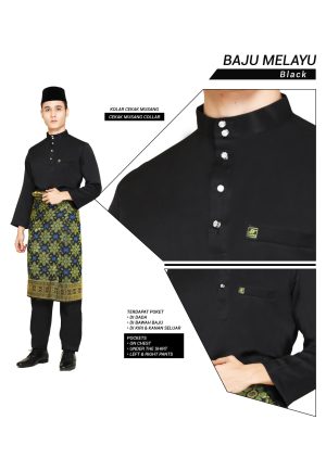 Set- Baju Melayu Al-Habib Black