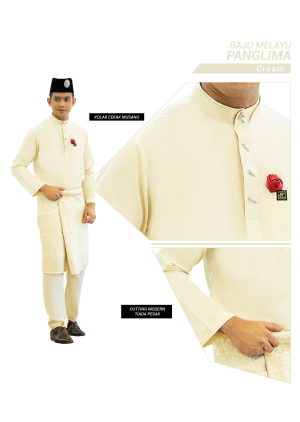 Set- Baju Melayu Panglima Cream